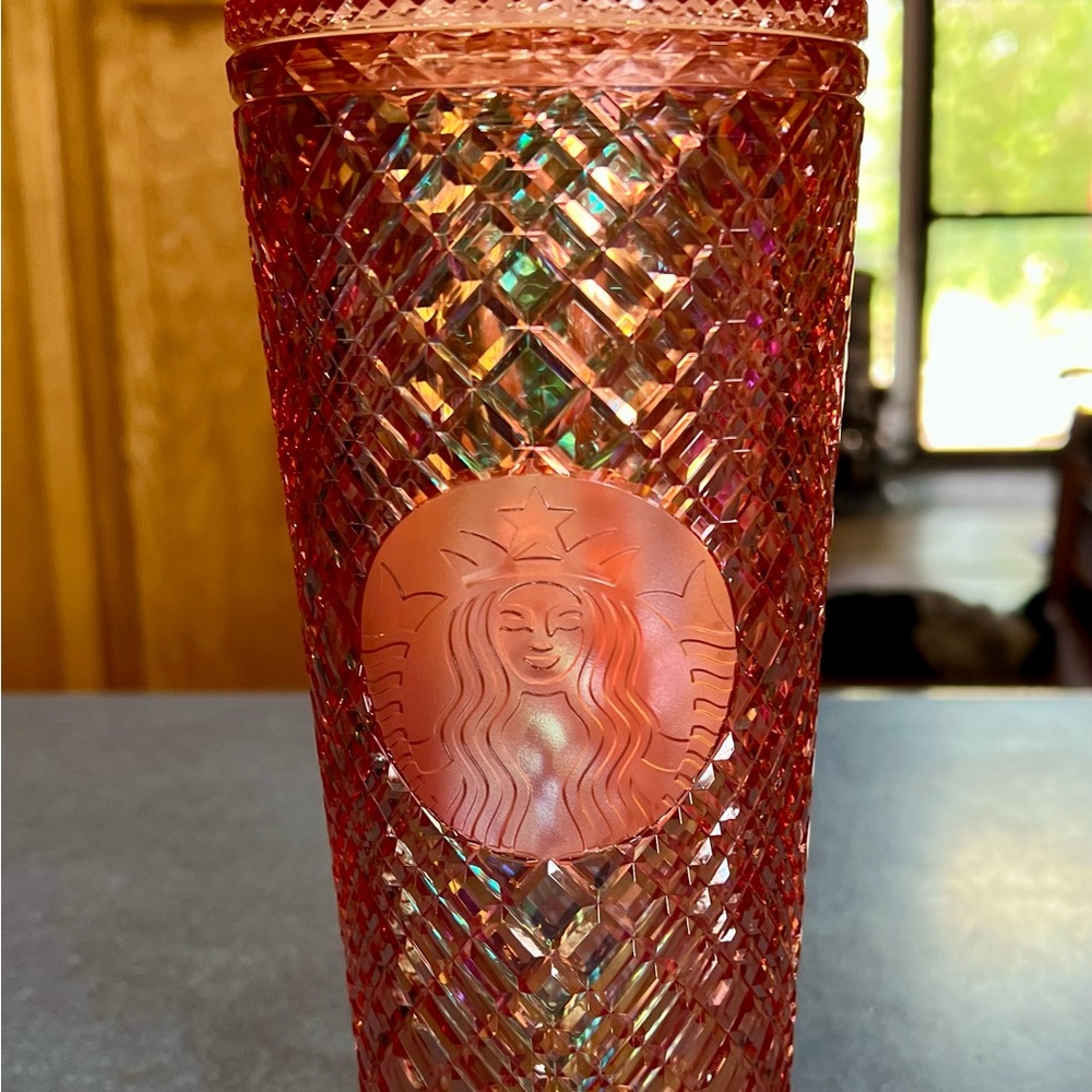 Starbucks Rose Textured Tumbler. 24 oz w/straw
